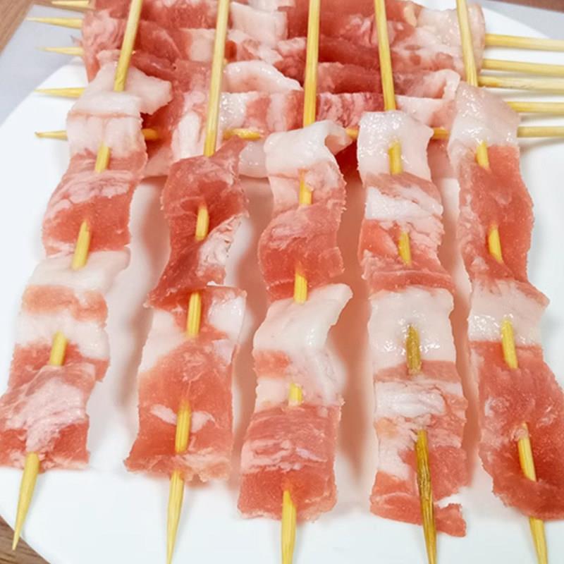 新货双片新鲜五花肉小串商用半成品猪肉手把串烤肉烧烤油炸食材