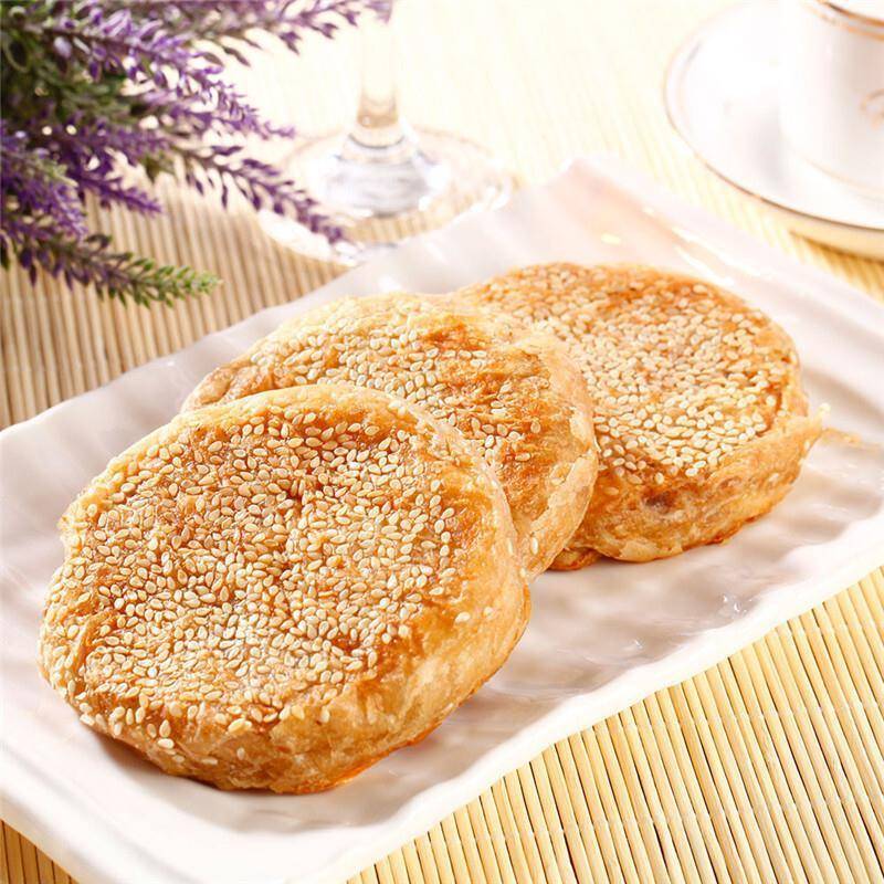 福成老北京芝麻酱烧饼特产小吃椒盐火烧油酥传统咸味早餐美食商用