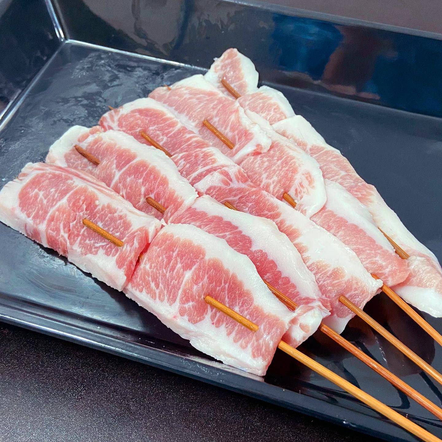 新货手工雪花肉串黄金八两猪肉串商用半成品猪颈肉烧鸟串烧烤食材