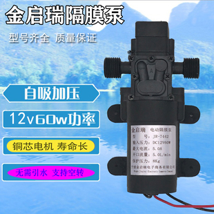 12V微型增压泵自吸抽水小型喷雾器水泵太阳能直流高压家用隔膜泵
