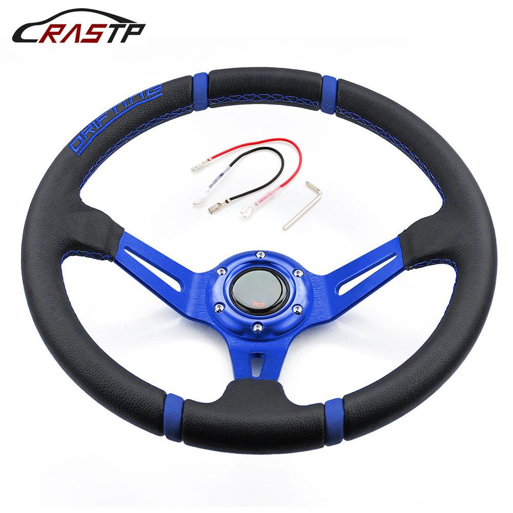 RASTP汽车改装个性改装仿竞技赛车四季方向盘14英寸35cm手缝