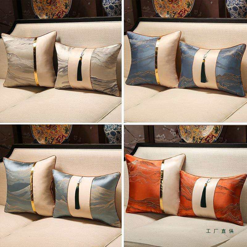 新中式抱枕靠垫轻奢枕沙发坐垫靠背客厅床头靠枕腰枕含芯夏季