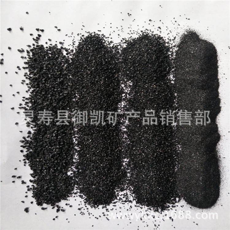 彩砖真石漆用亮黑沙透水地坪耐磨用黑晶沙子黑色石英砂