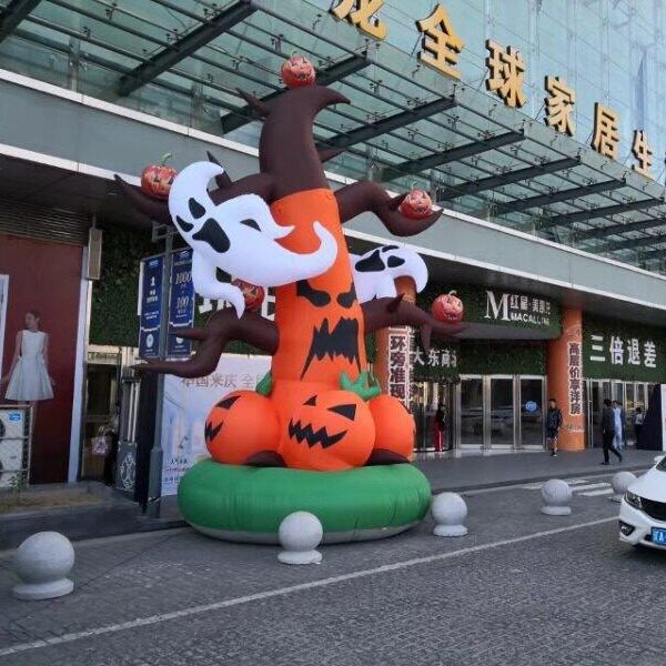 万圣节白鬼脸南瓜灯拱门气模
