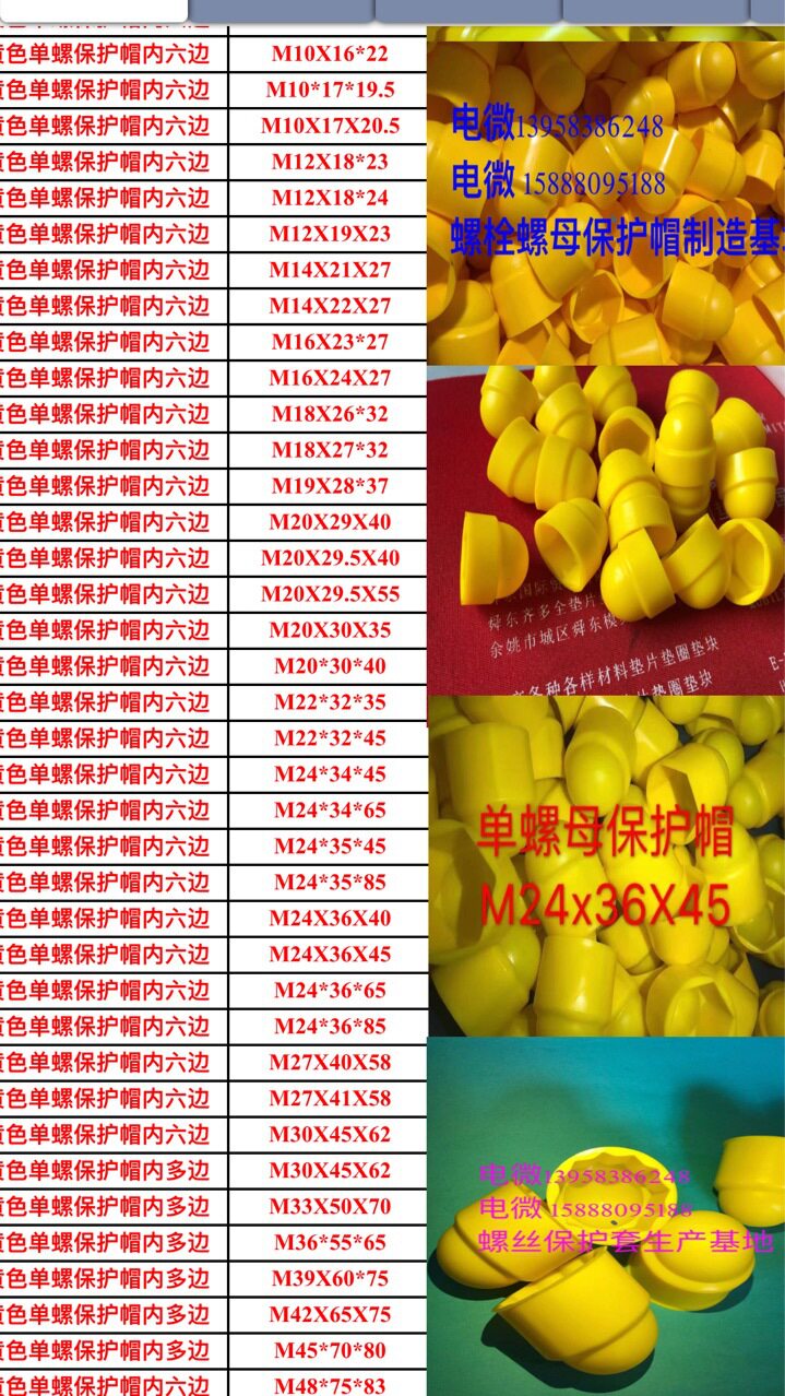 六角螺栓螺母保护帽