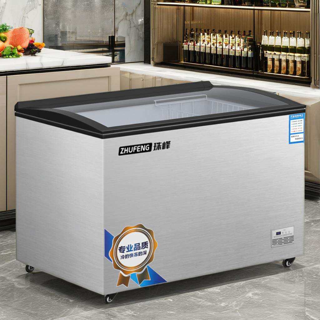 珠峰家用冷藏冷冻小冰柜单门玻璃展示柜商用冷冻柜小型租房