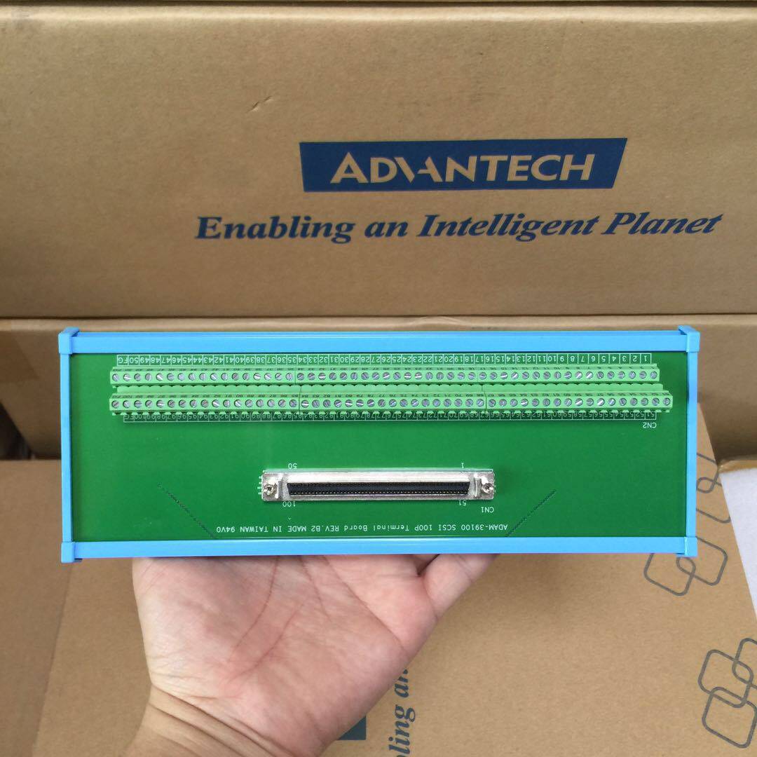 研华SCSI-100接线端子DIN导轨支架ADAM-39100支持100pi的工业应用