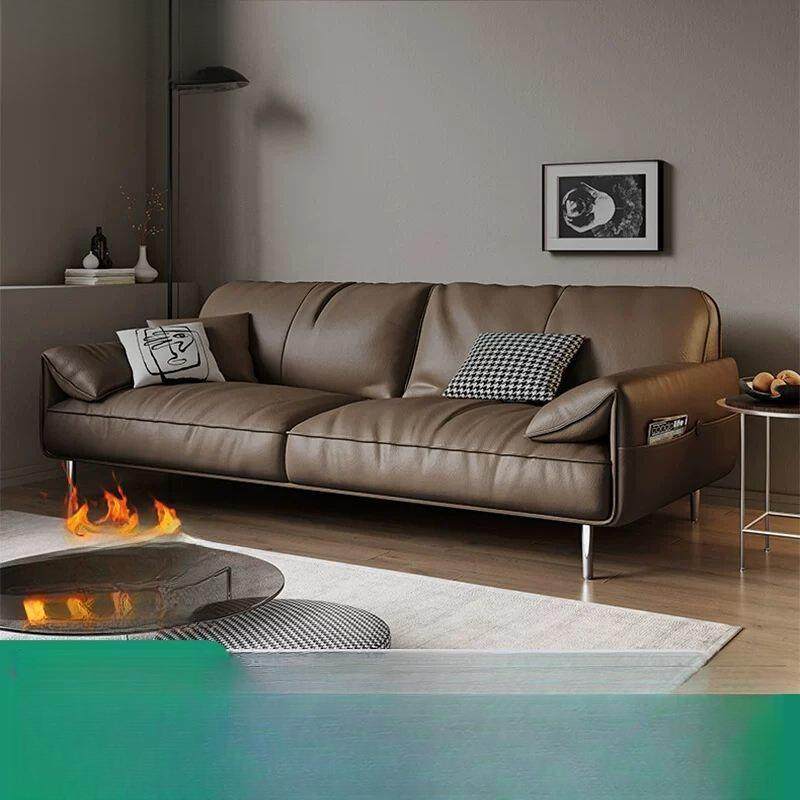 办公室沙发茶几组合套装简约现代会客商务接待轻奢皮艺三人位沙发