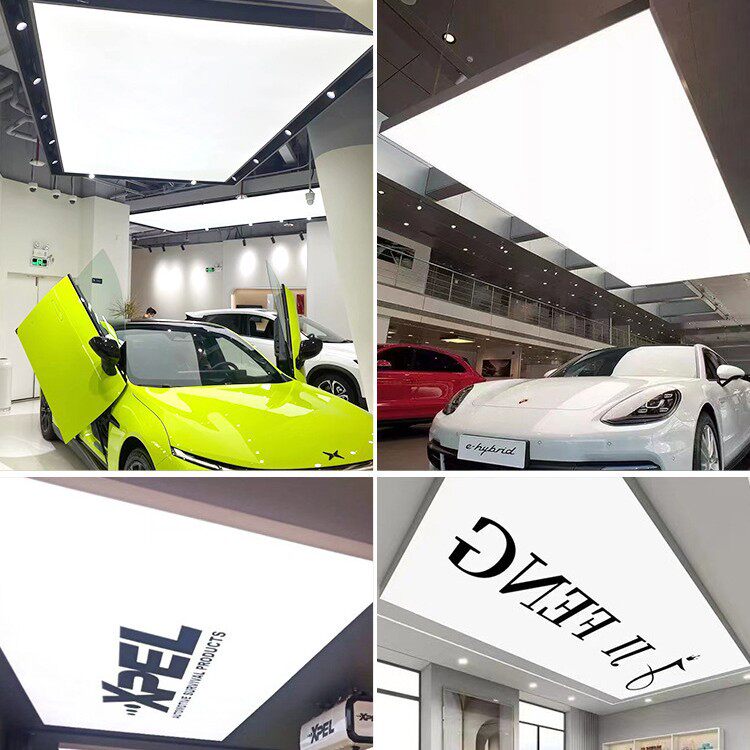 吊顶软膜天花商铺展厅幻彩卡布拉布灯箱4S店蓝天白云星空A级膜