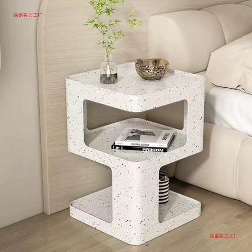 奶油风简约可移动边几极窄30cm床头柜轻奢收纳架网红免安装金属