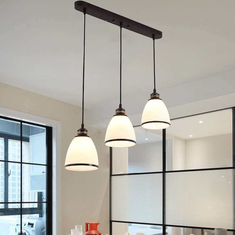 美式乡村铁艺复古个性三头餐吊灯餐厅灯简约创意吧台灯饭厅餐桌灯