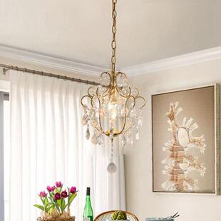 美式乡村水晶灯法式餐厅入户门厅阳台吧台楼梯水晶小吊灯
