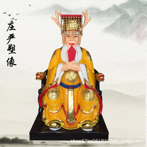 传统工艺制作 四海龙王极彩雕像 龙王奶奶 生漆脱胎工艺