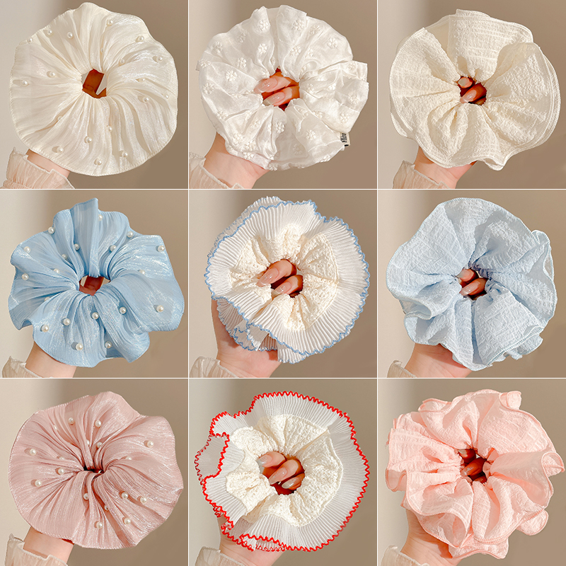 超仙甜美少女2025新款大肠发圈女扎丸子头马尾氛围感头花发饰皮筋