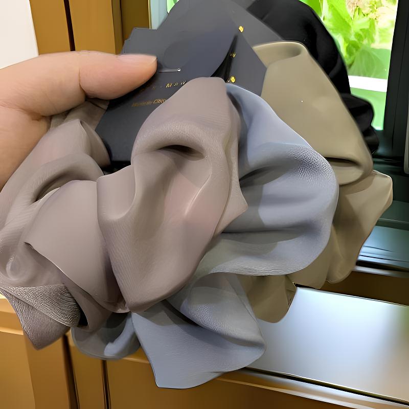 韩系纯色高级光滑手感大肠发圈无痕发绳简约头绳皮筋发饰丝缎面