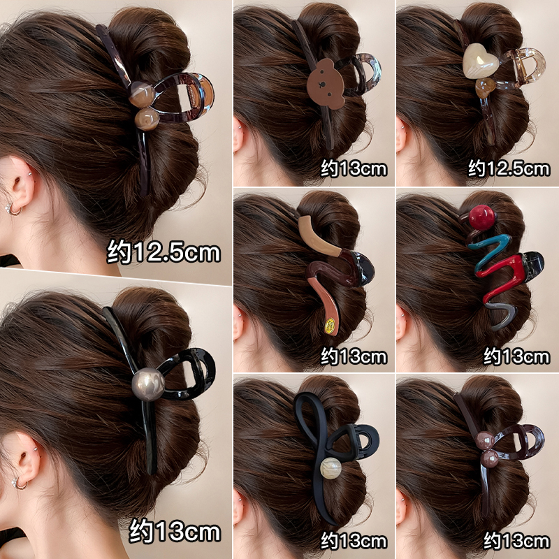 大号抓夹女2025新款后脑勺盘发鲨鱼夹高级感发夹头发发卡头饰夹子