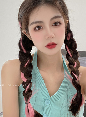 编发彩绳脏脏辫头绳脏辫发绳神器丝带儿童彩色假发片染发片彩带夏