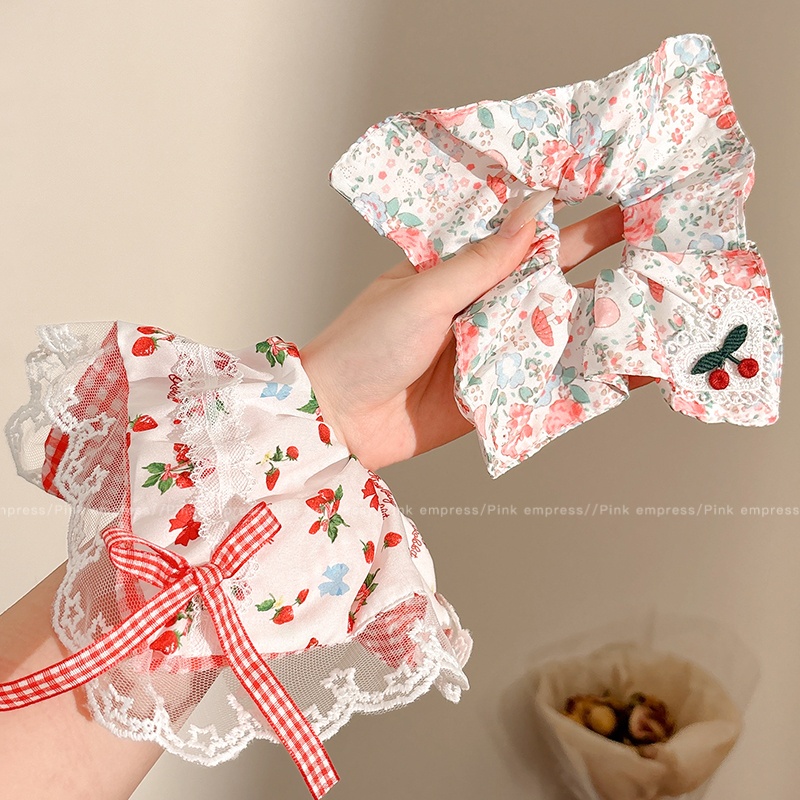 儿童方巾蝴蝶结大肠发圈女童2025新款高级感扎马尾发绳丸子头头饰