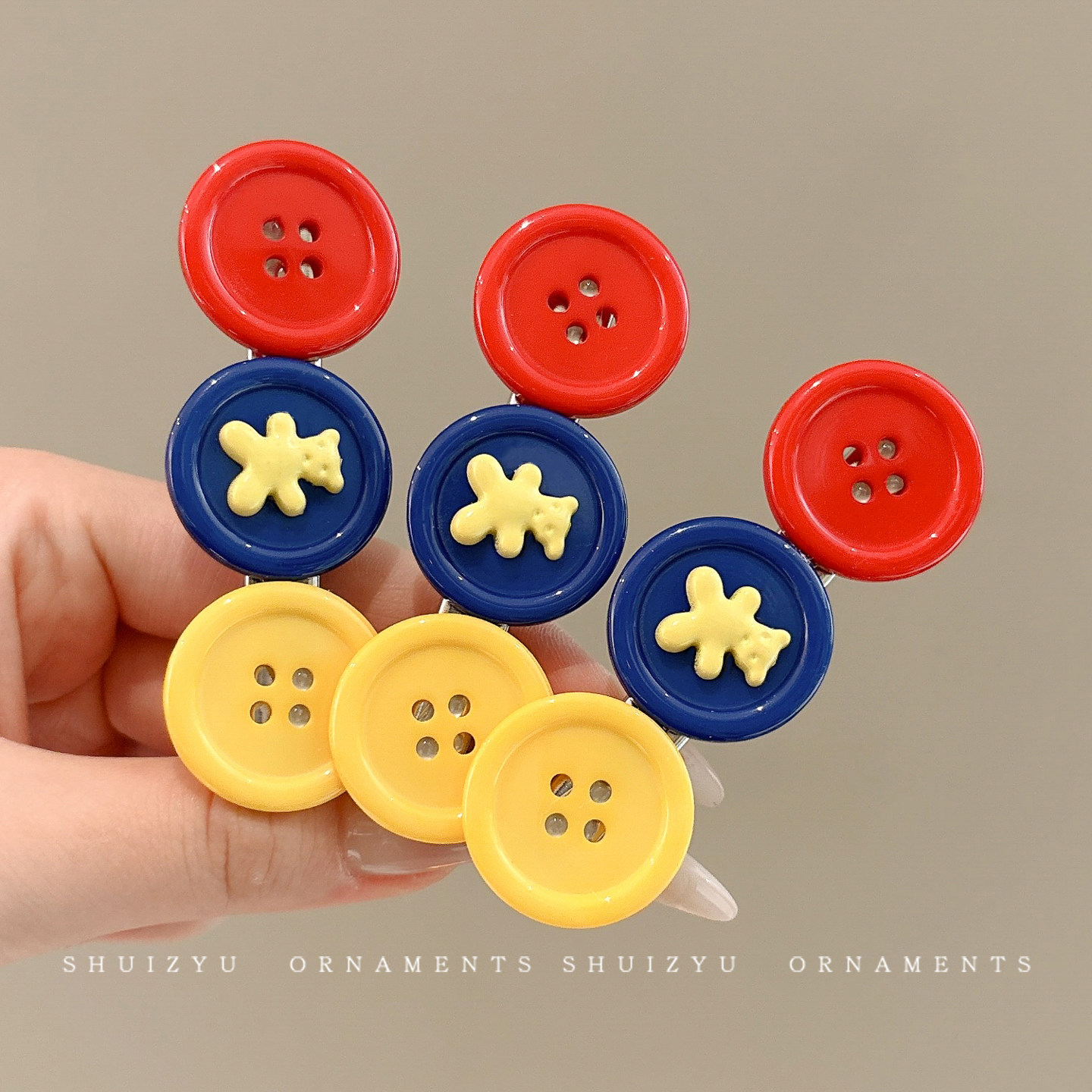 纽扣发夹女2026新款高级感侧边碎发刘海鸭嘴夹前额小夹子头饰发卡