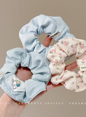 芭蕾风格子蕾丝花边大肠发圈女可爱少女扎头皮筋发绳马尾头绳头饰