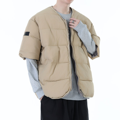 日系复古半袖潮牌马甲外穿男