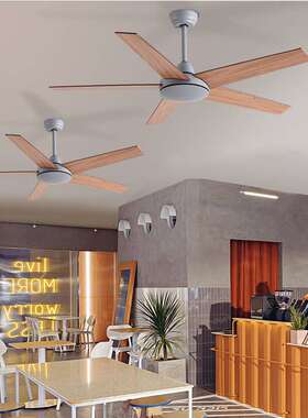 创康无灯吊扇客厅黑色吊扇无灯商业装饰木叶吊扇五叶