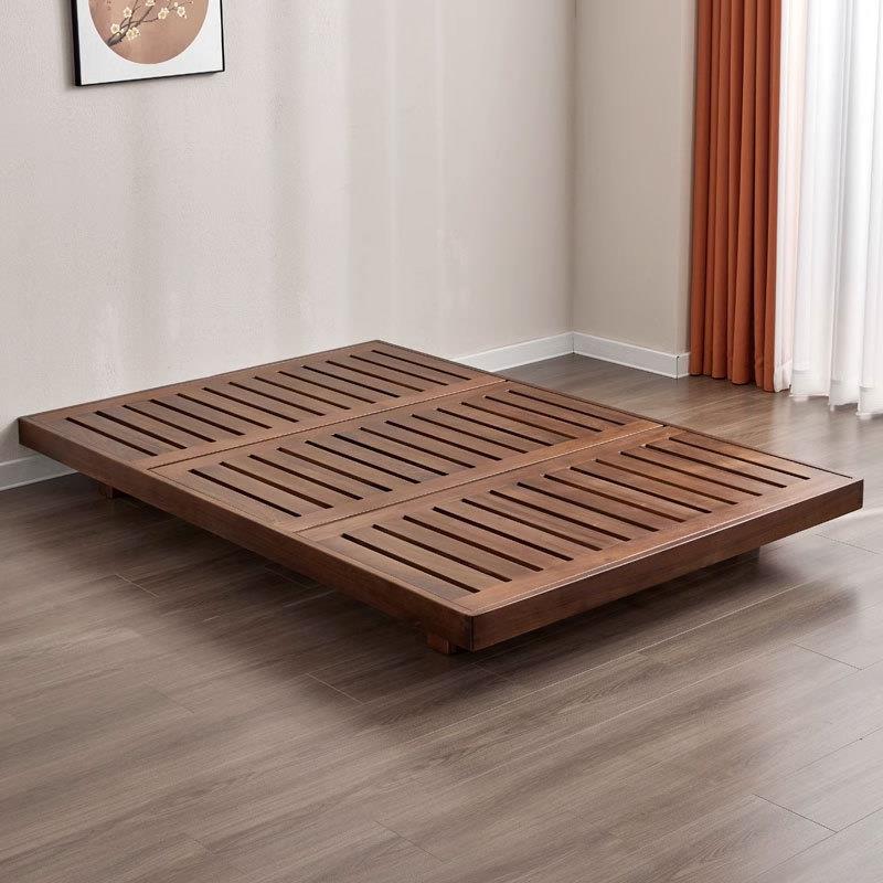 北美黑胡桃木实木悬浮大床樱桃木原木无床头床民宿日式榻榻米矮床