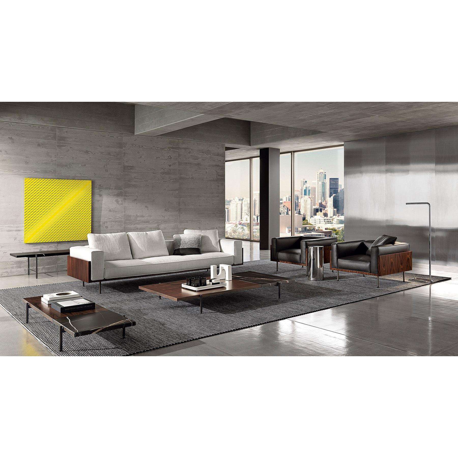 米洛缇实木胡桃色沙发别墅大平层沙发羽绒枕组合沙发意大利极简