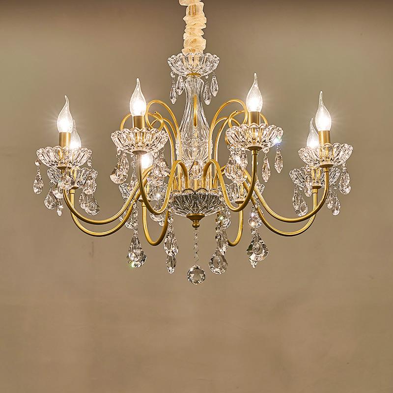 水晶吊灯主卧美式客厅复古大气卧室餐厅家用新款2025年网红法式灯