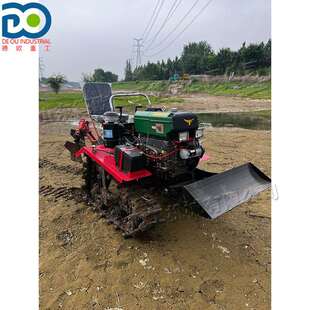 水旱两用履带微耕机果园开沟施肥回填一体机乘坐式履带旋耕机