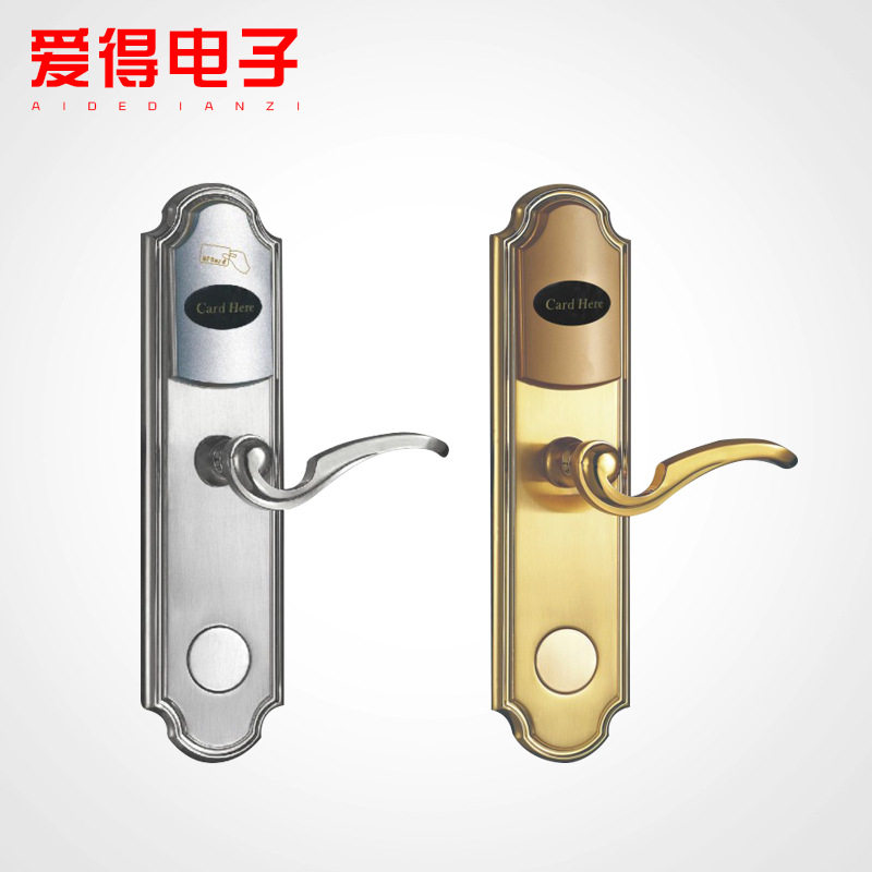 厂家批发门锁酒店宾馆IC刷卡锁防盗门锁带钥匙感应锁专用电子锁