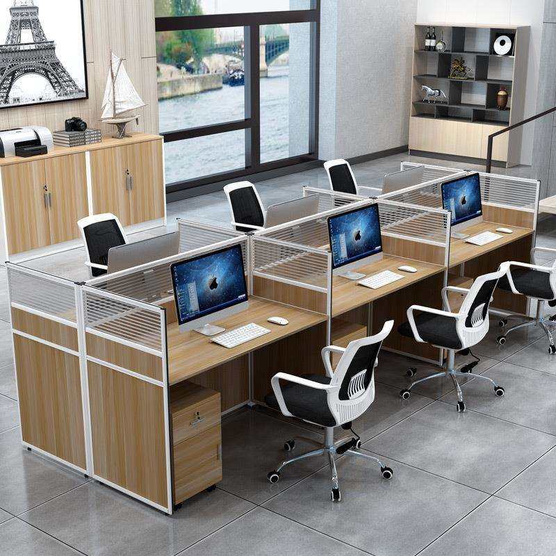 职员四人位办公桌椅组合简约现代双人员工作屏风电脑卡位财务家具