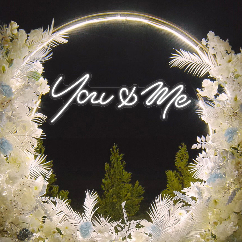 LED霓虹灯发光字软灯you&me 结婚求婚创意造型招牌字情人节婚礼