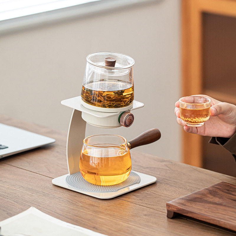 懒人自动茶器过滤架茶泡茶神器玻璃一体玻璃分茶公道杯茶隔茶滤