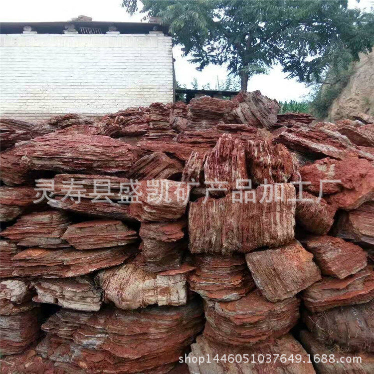 批发红色大块千层石千层岩工程草坪护坡山景石园林景观石千层石
