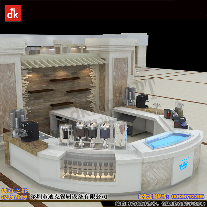 自助餐台装饰、自助餐台设计订制、酒店餐厨设备田园风格自助餐厅