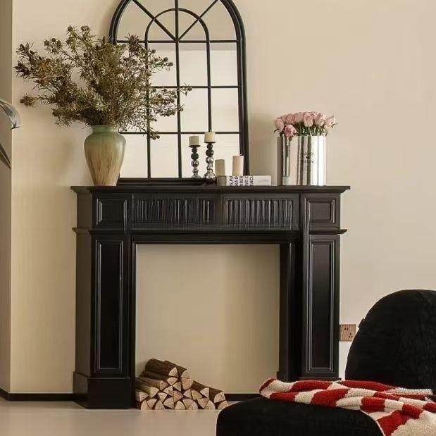 缘屿沁壁炉装饰柜装饰欧式摄影玄关壁炉架乡村民宿复古美式法式客