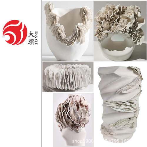 现代艺术家居软装白色陶瓷手工花瓶摆件样板房别墅酒店装饰品