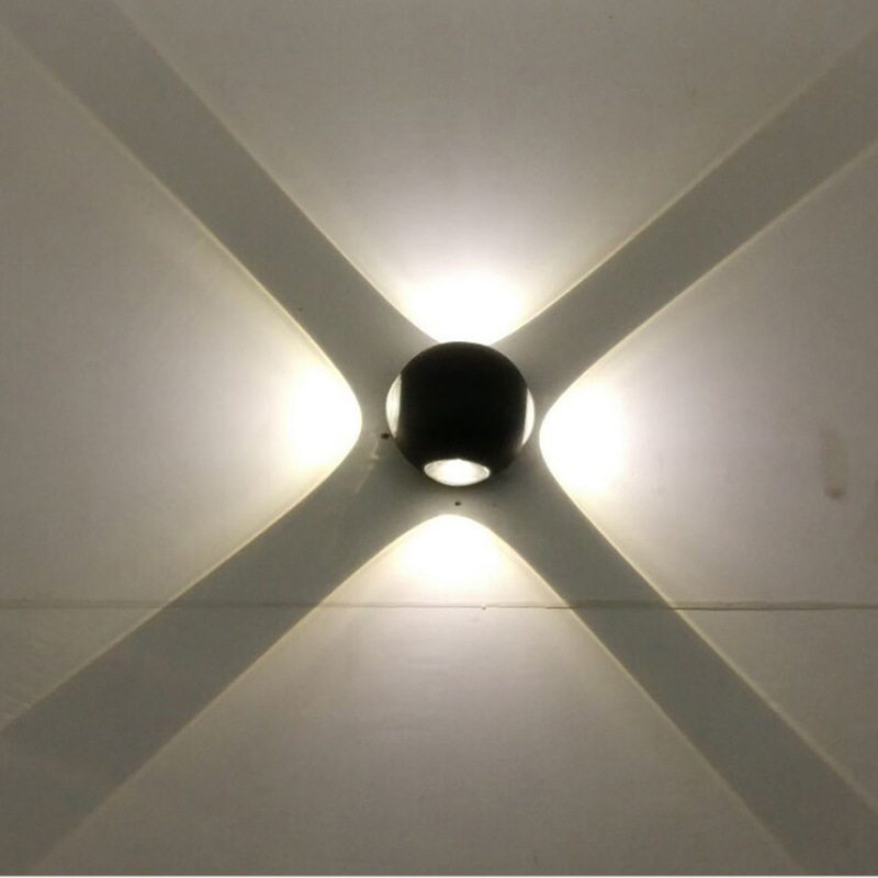 跨境LED壁灯室内铝材灯具户外庭院灯8w墙壁灯走廊过道圆形简约灯