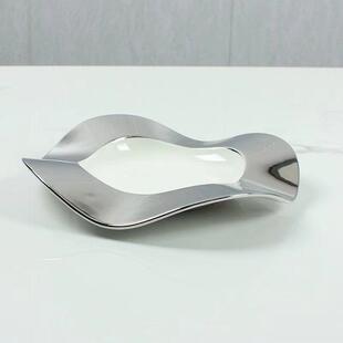 银边波浪盘丘陵异形盘样板间摆台销售楼处餐桌饰品轻奢北欧餐盘