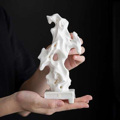 创意太湖石陶瓷摆件工艺品小假山客厅桌面玄关家居室内摆设装饰品