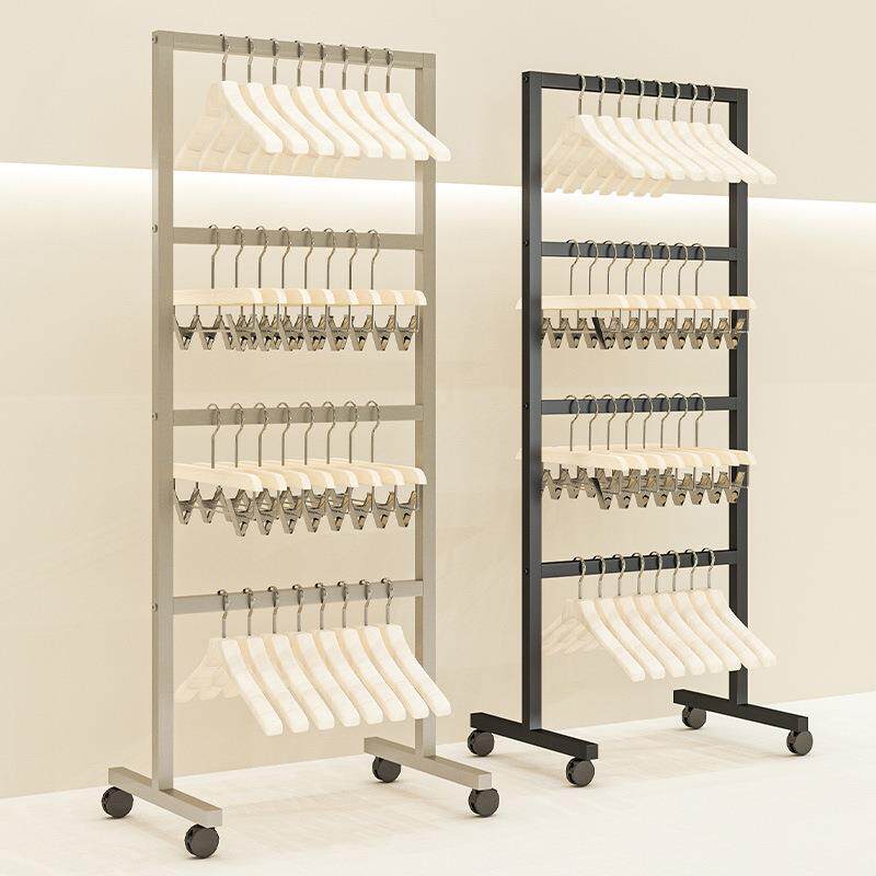 的多层服装店放可移动置物整理收纳架衣架衣架收纳神器架子女装店