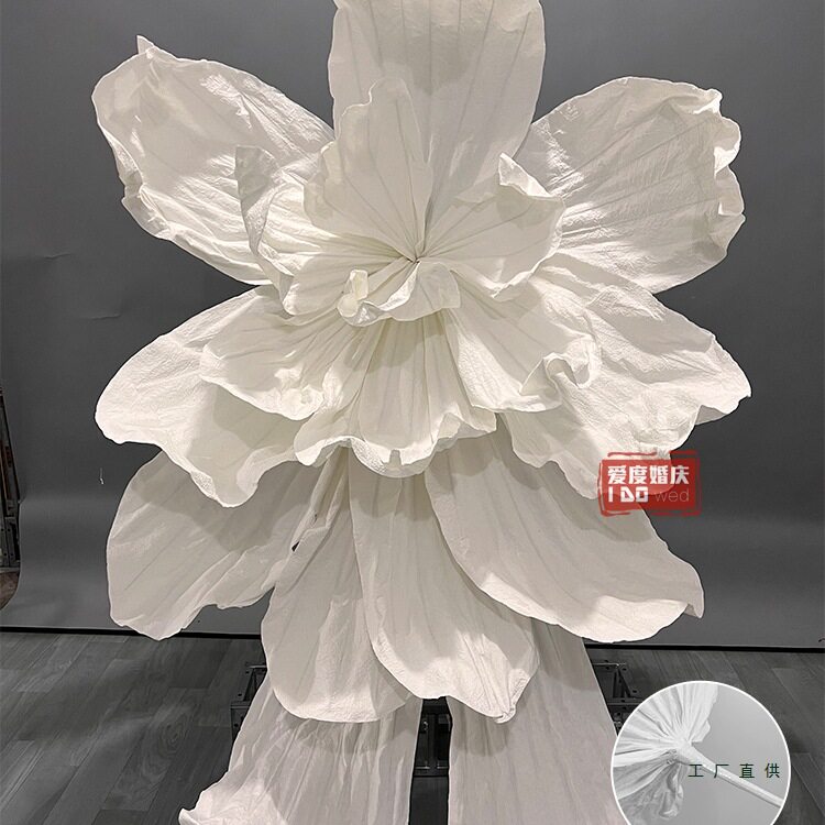 大型婚礼背景纸花仿真褶皱定制