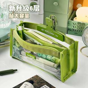 透明笔袋高颜值大容量新款小学生初中男孩女孩文具铅笔盒韩版帆布