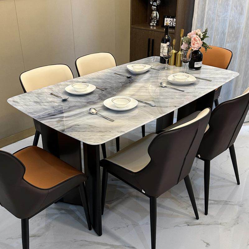 轻奢高端微晶石餐桌椅子奢石天然超晶石大理石高级感奢石彩晶石桌