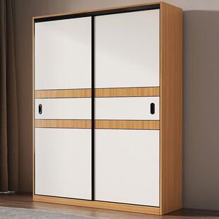 衣柜实木质移门家用卧室衣橱挂衣架成人出租屋大衣柜推拉门厂