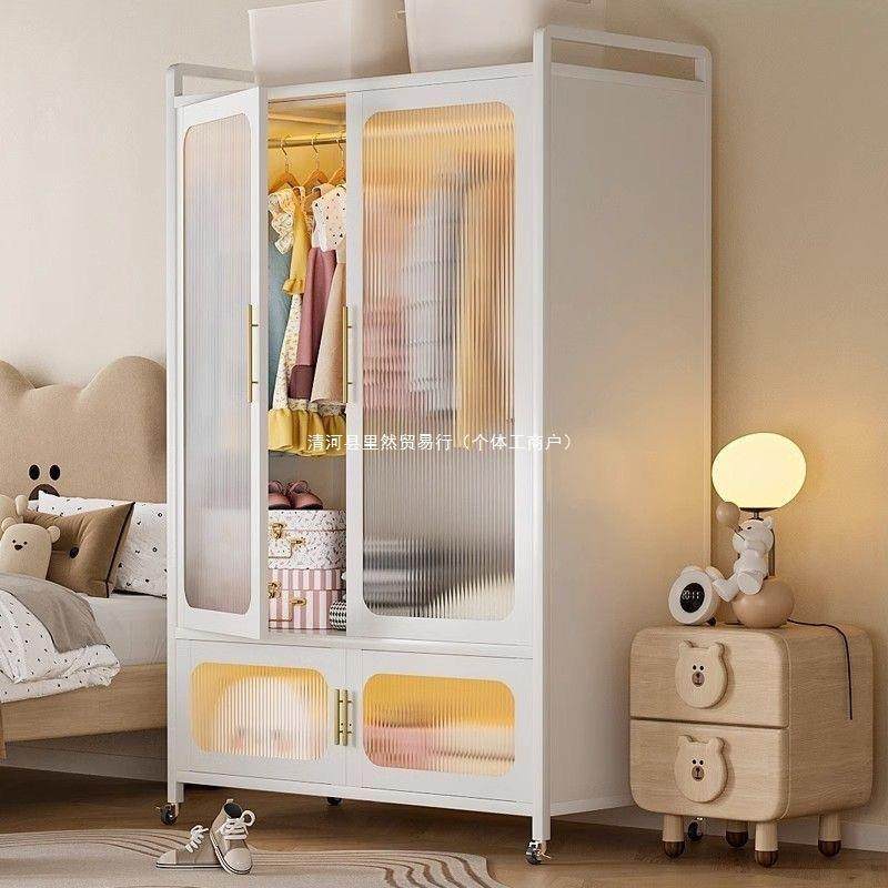 简易衣柜家用卧室多层收纳衣服架子家用挂衣架长款落地钢制衣服柜