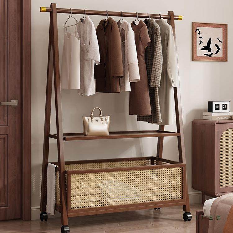 挂衣架落地卧室衣帽架非实木客厅简约新中式民宿衣架置物架可移动