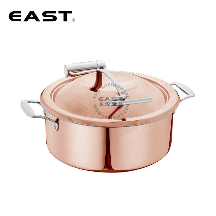 有耳钢盖玫瑰金自助餐煲【EAST东方厨具】酒店设备