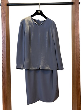 Akris瑞士产真丝连衣裙44码中古Vintage（长110胸104肩45）-278